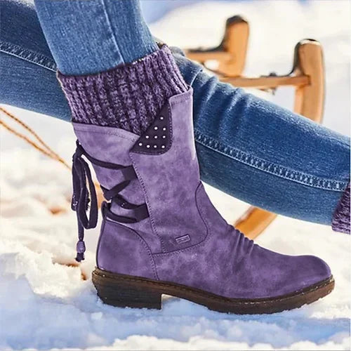 Damen - Winterstiefeletten - Schnürung - Stylisch & Warm - Perfekt für jeden Anlass
