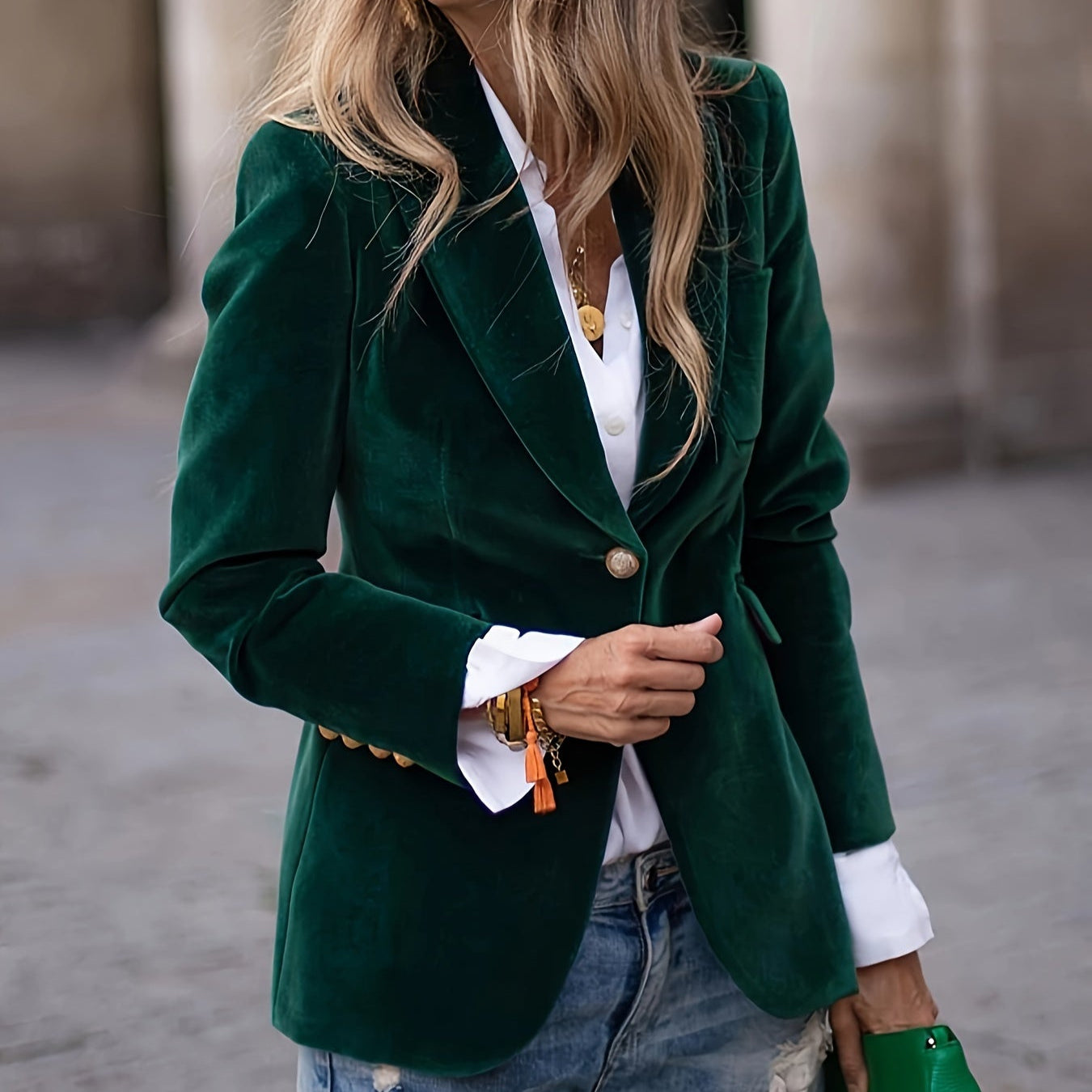 Damen - Blazer mit strukturierter Passform - Klassischer Ein Knopf-Verschluss - Stilvoller Begleiter