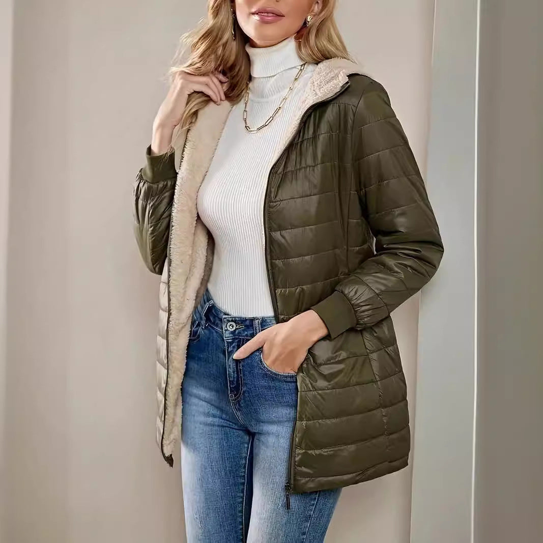 Damen - Longline Jacke - Gesteppte - Entspannte Passform - Stylische Winterjacke für jeden Anlass