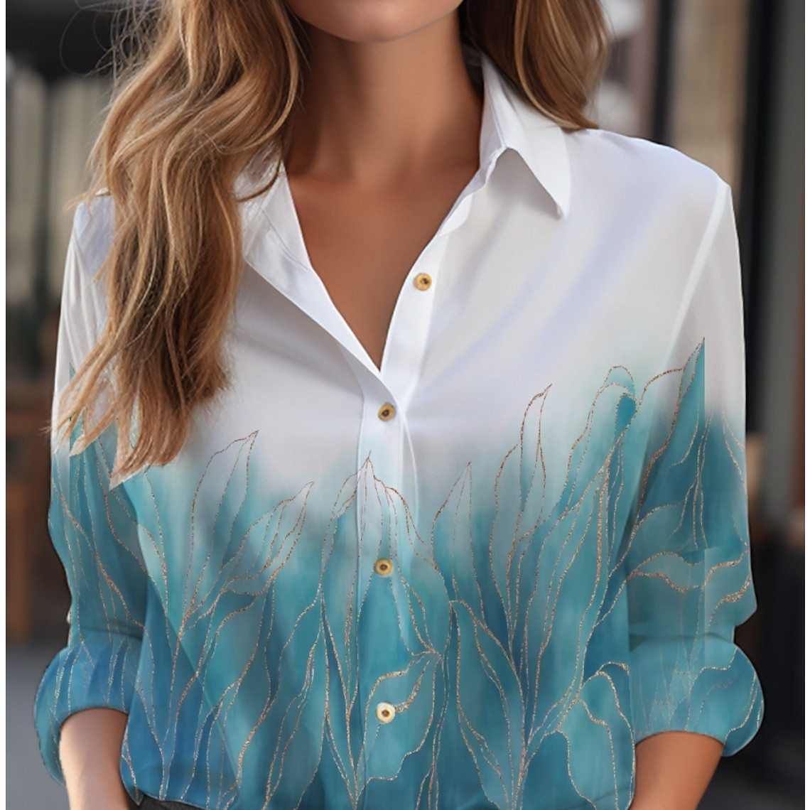 Damen - Bluse mit Blumenmuster - Polyester - Leicht & Stylisch - Ideal für den Frühling - Trendy und Bequem