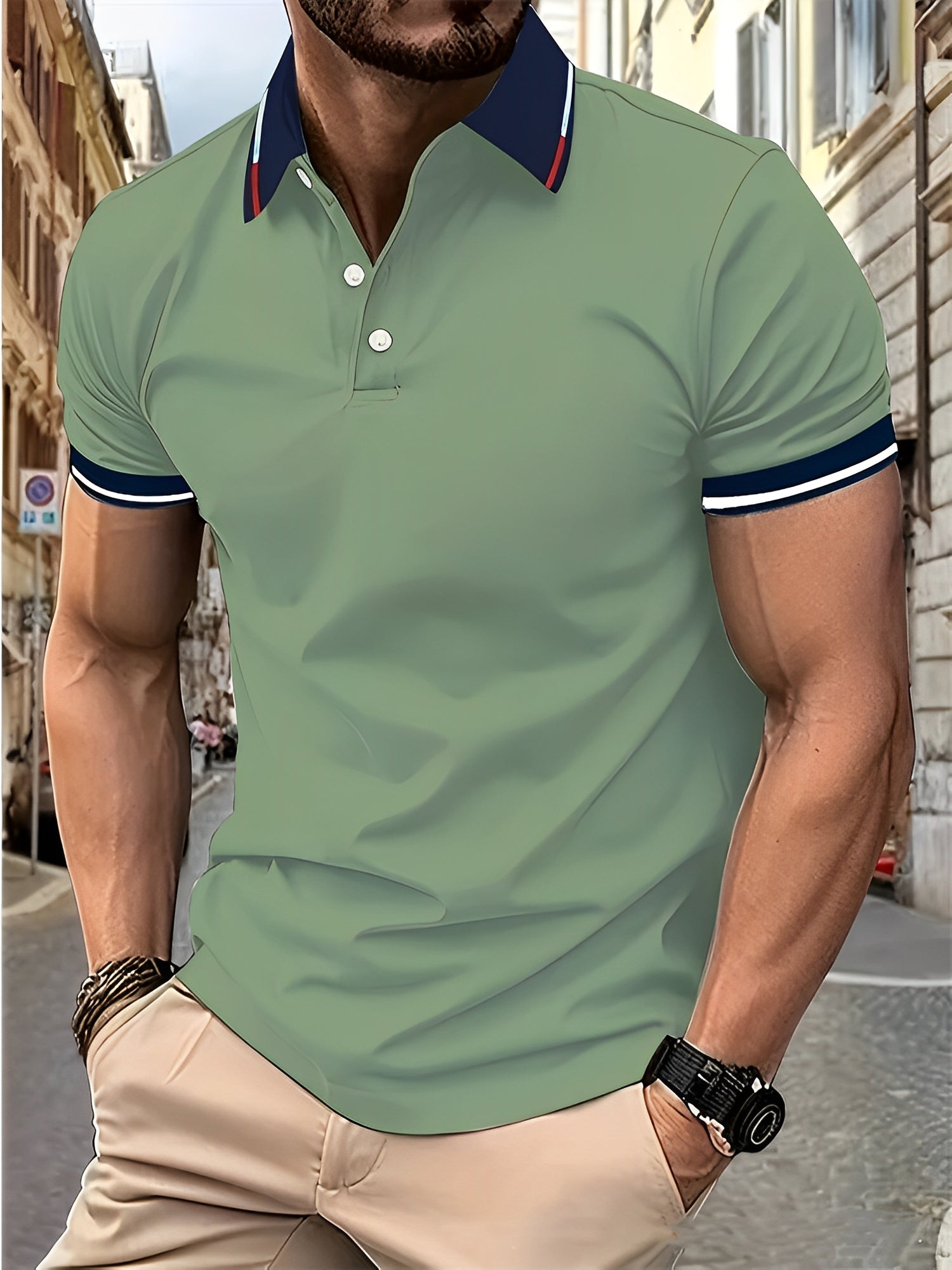 Matthew - Herren-Poloshirt mit Knöpfen, einfach