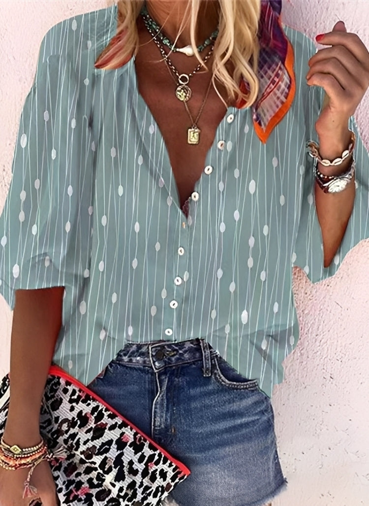 Kristina - Lebhafte, weit geschnittene Damenbluse