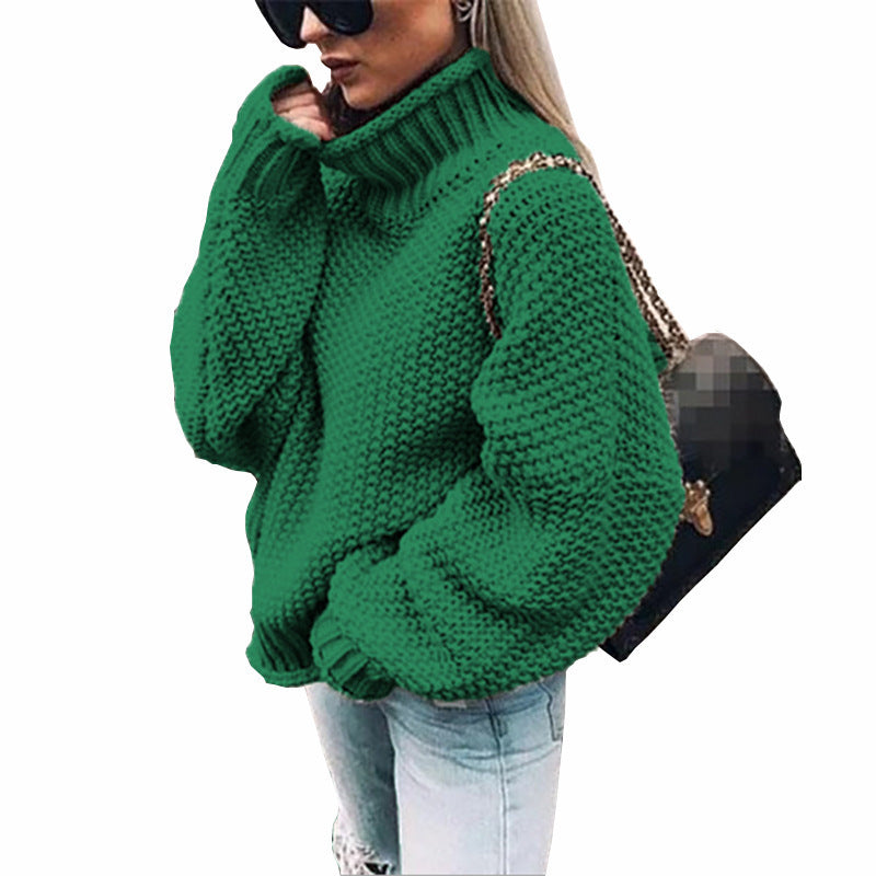 Damen - Strickpullover - Hoher Kragen - Perfekt für jeden Anlass