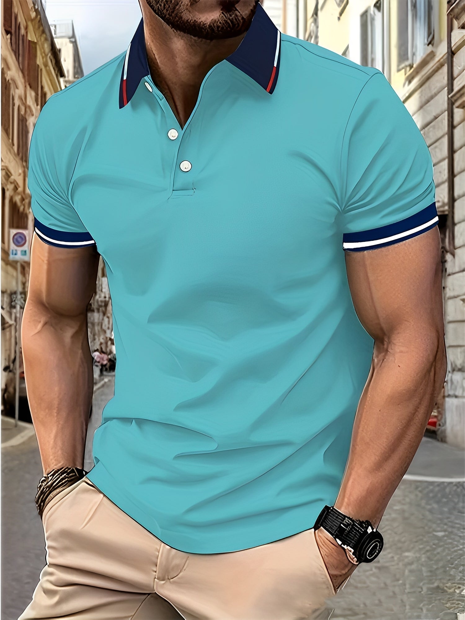 Matthew - Herren-Poloshirt mit Knöpfen, einfach