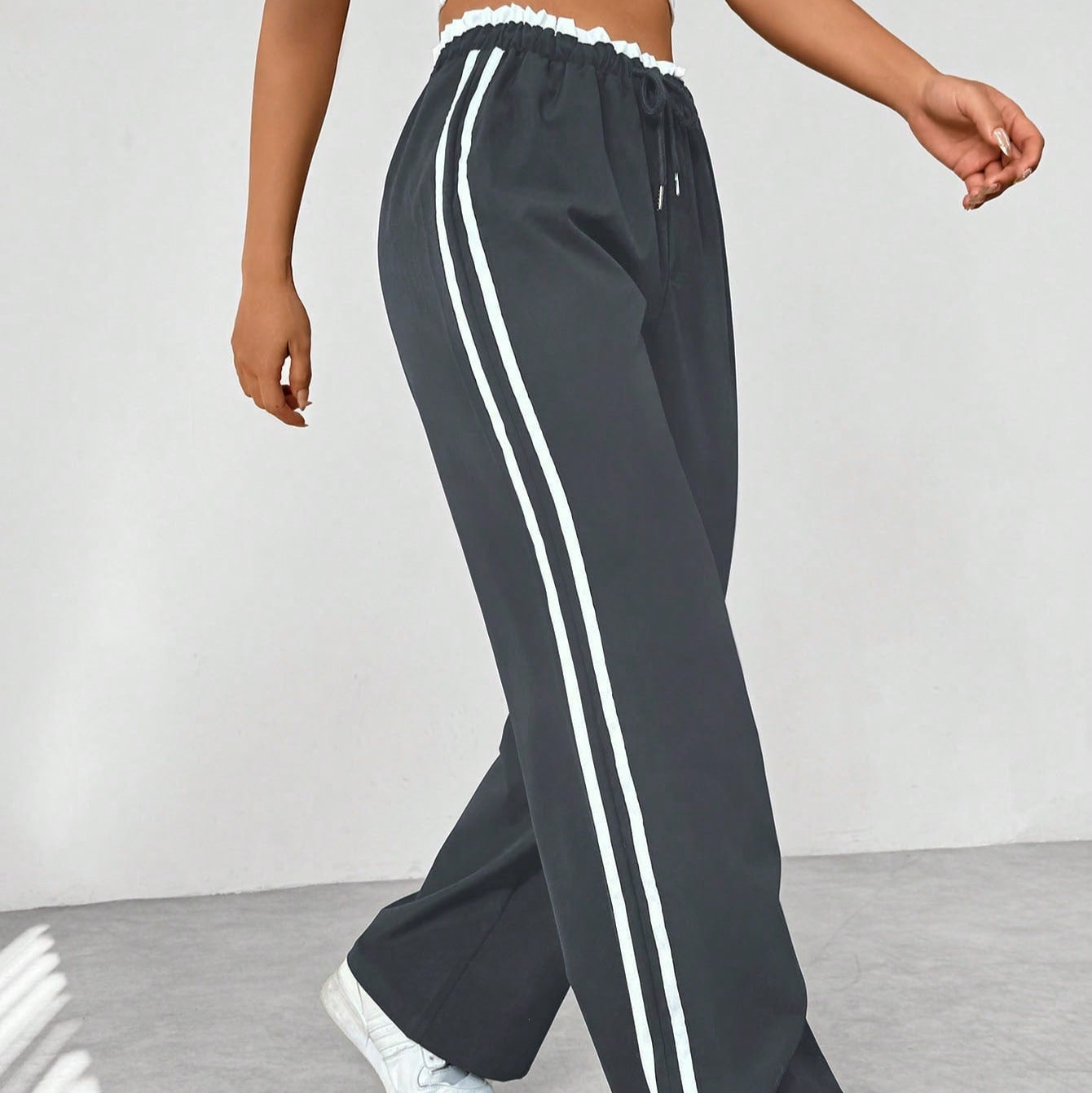 Damen - Trendige Hose - Weitem Bein - Bequeme Passform - Sportlicher Stil für lässige Mode