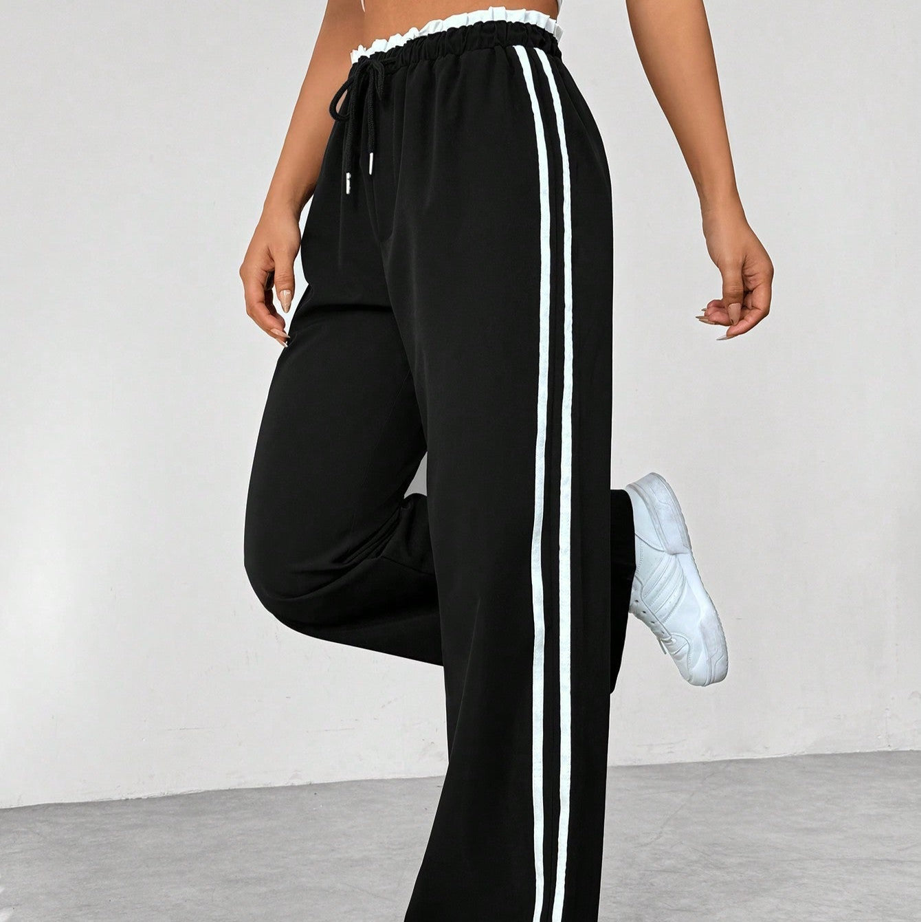 Damen - Trendige Hose - Weitem Bein - Bequeme Passform - Sportlicher Stil für lässige Mode