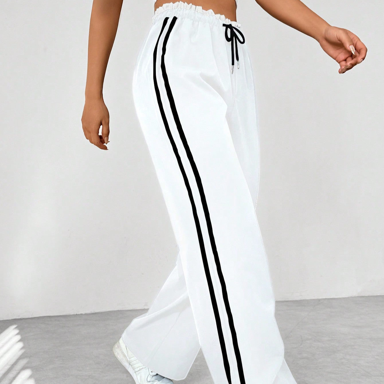 Damen - Trendige Hose - Weitem Bein - Bequeme Passform - Sportlicher Stil für lässige Mode
