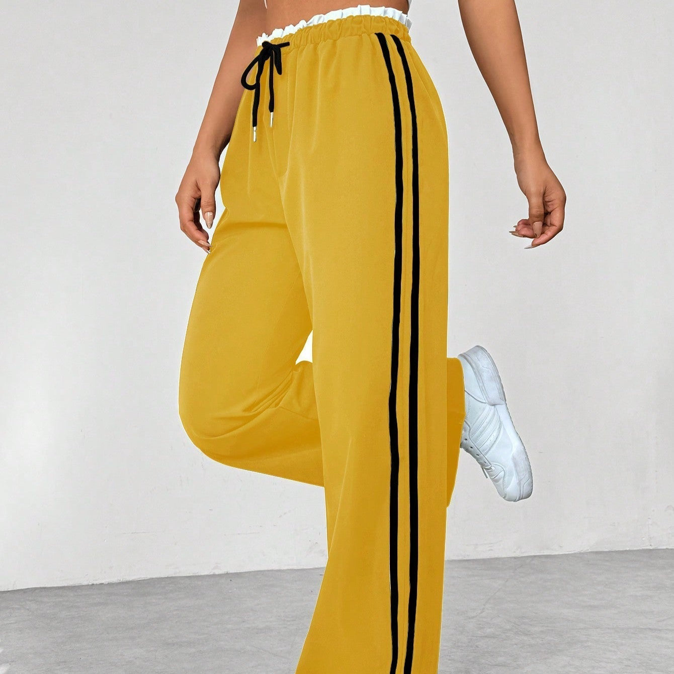 Damen - Trendige Hose - Weitem Bein - Bequeme Passform - Sportlicher Stil für lässige Mode