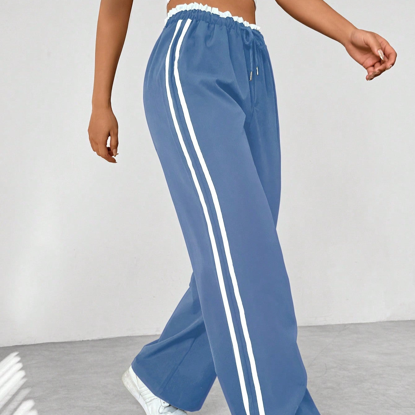 Damen - Trendige Hose - Weitem Bein - Bequeme Passform - Sportlicher Stil für lässige Mode