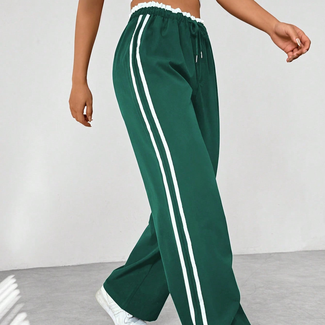 Damen - Trendige Hose - Weitem Bein - Bequeme Passform - Sportlicher Stil für lässige Mode