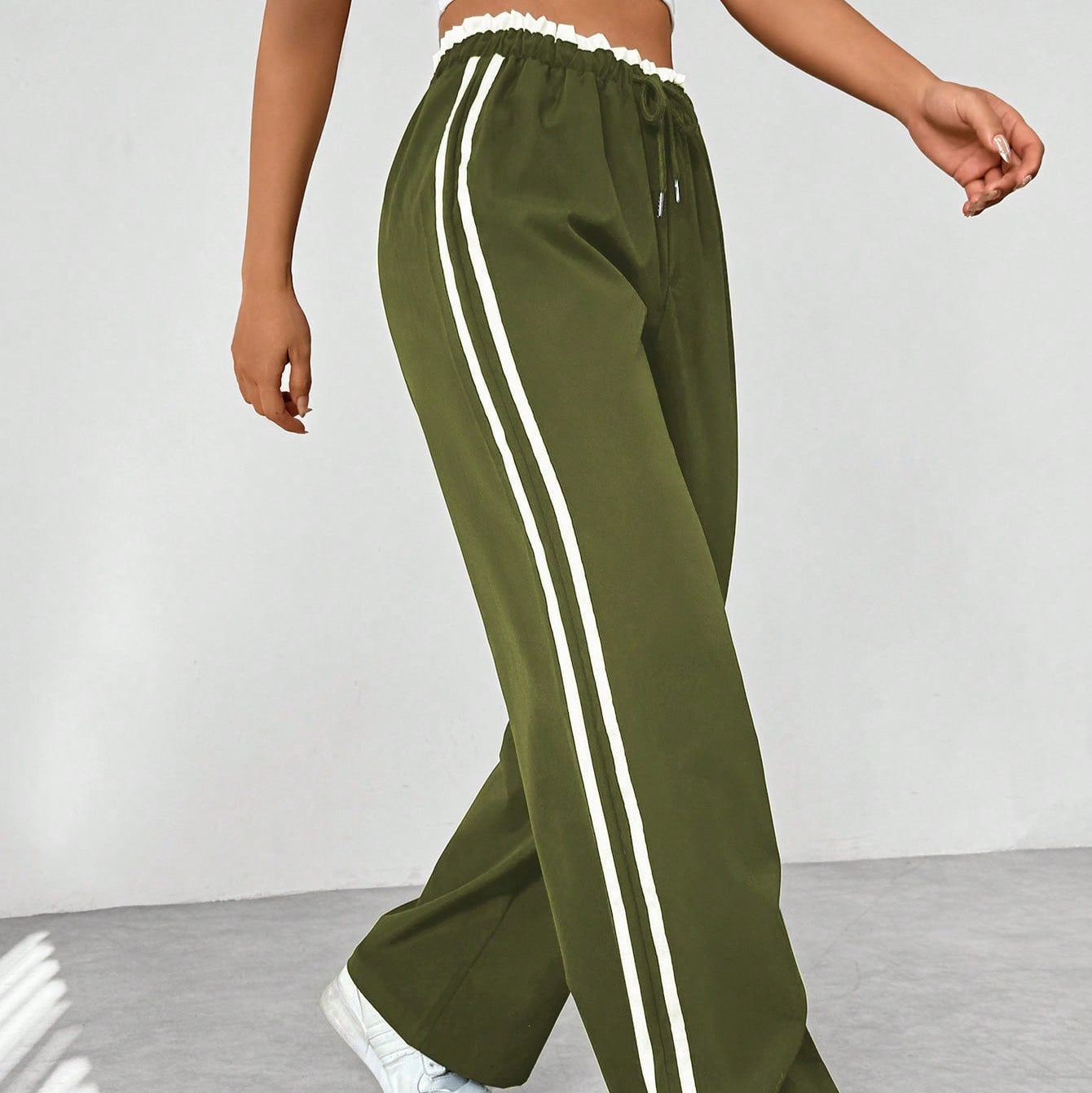 Damen - Trendige Hose - Weitem Bein - Bequeme Passform - Sportlicher Stil für lässige Mode