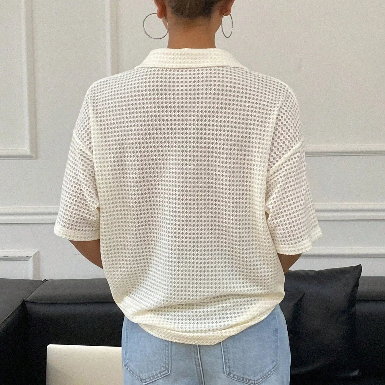 Damen - Lässiges Polohemd - Weiche Baumwollmischung - Bequeme Alltagskleidung für stilbewusste Frauen
