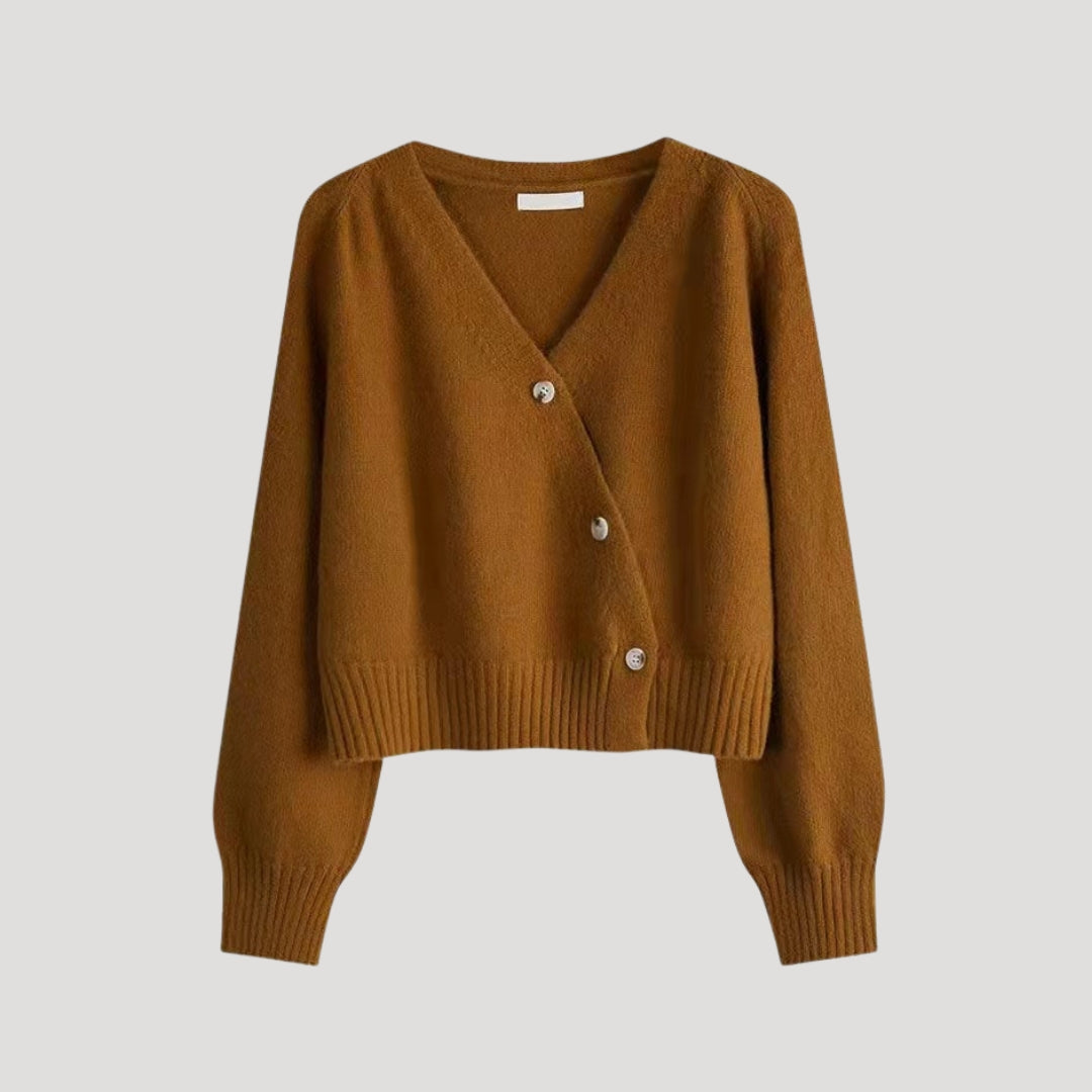 Damen - Strickjacke mit V-Ausschnitt - Weichen Stricktextur - Gemütlich & stylisch - Vielseitige Knöpfen-Jacke