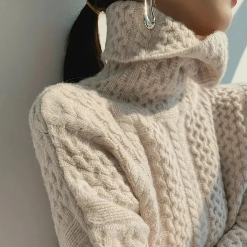 Damen - Kuscheliger pullover - Rollkragen - Weicher Strickstoff für ultimativen Komfort