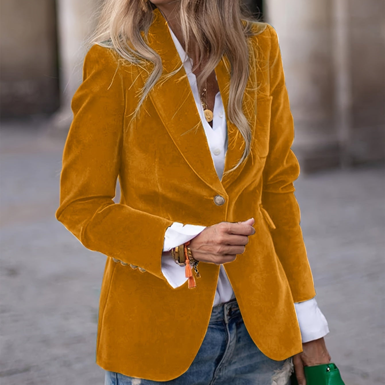 Damen - Blazer mit strukturierter Passform - Klassischer Ein Knopf-Verschluss - Stilvoller Begleiter