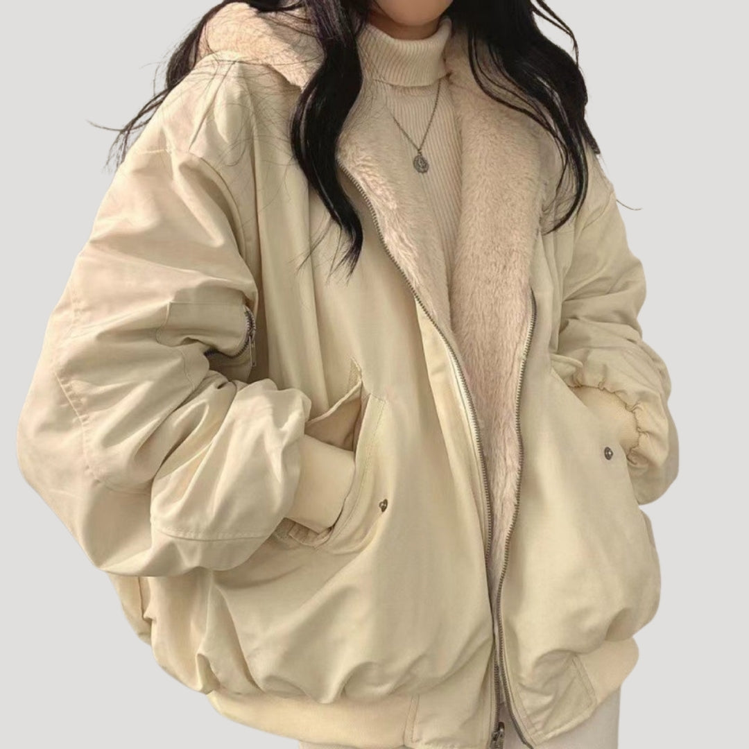 Damen - Teddy Mantel Jacke - Sherpa Fleece - Gemütlicher Winter Style für kalte Tage