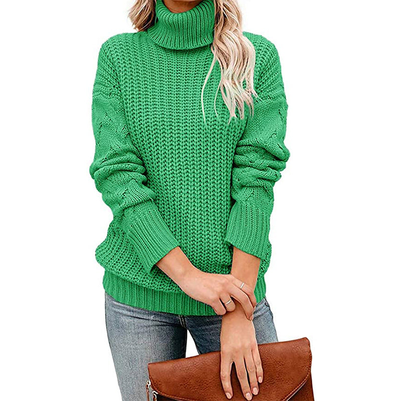 Damen - Rollkragenpullover - Grobstrick - Bequemer, gemütlicher Stil für kühle Tage