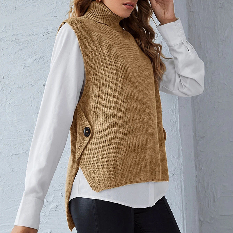 Damen - Strickweste mit Stehkragen - Bequemes Material - Modernen Stil - Ideal für jeden Anlass