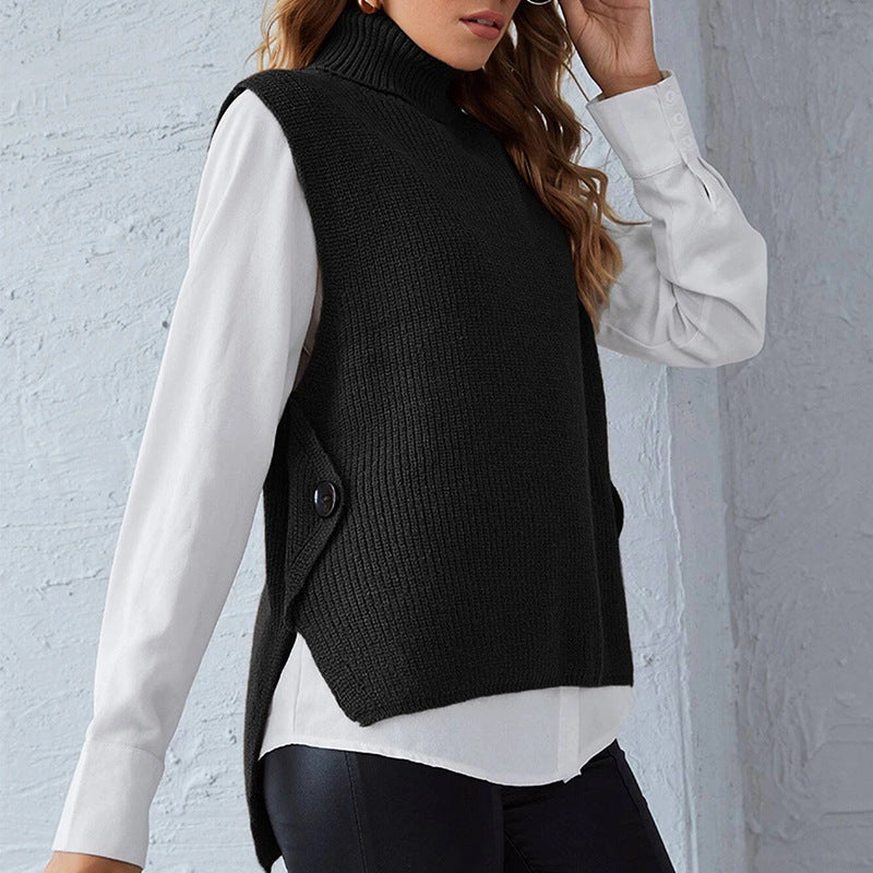 Damen - Strickweste mit Stehkragen - Bequemes Material - Modernen Stil - Ideal für jeden Anlass