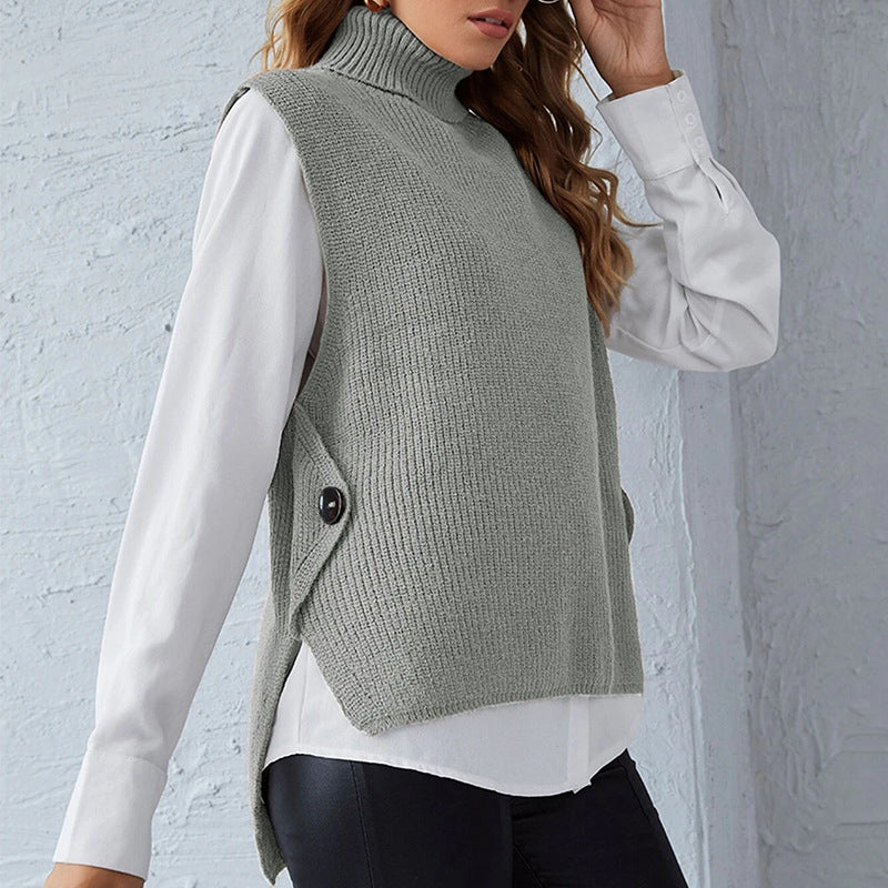 Damen - Strickweste mit Stehkragen - Bequemes Material - Modernen Stil - Ideal für jeden Anlass