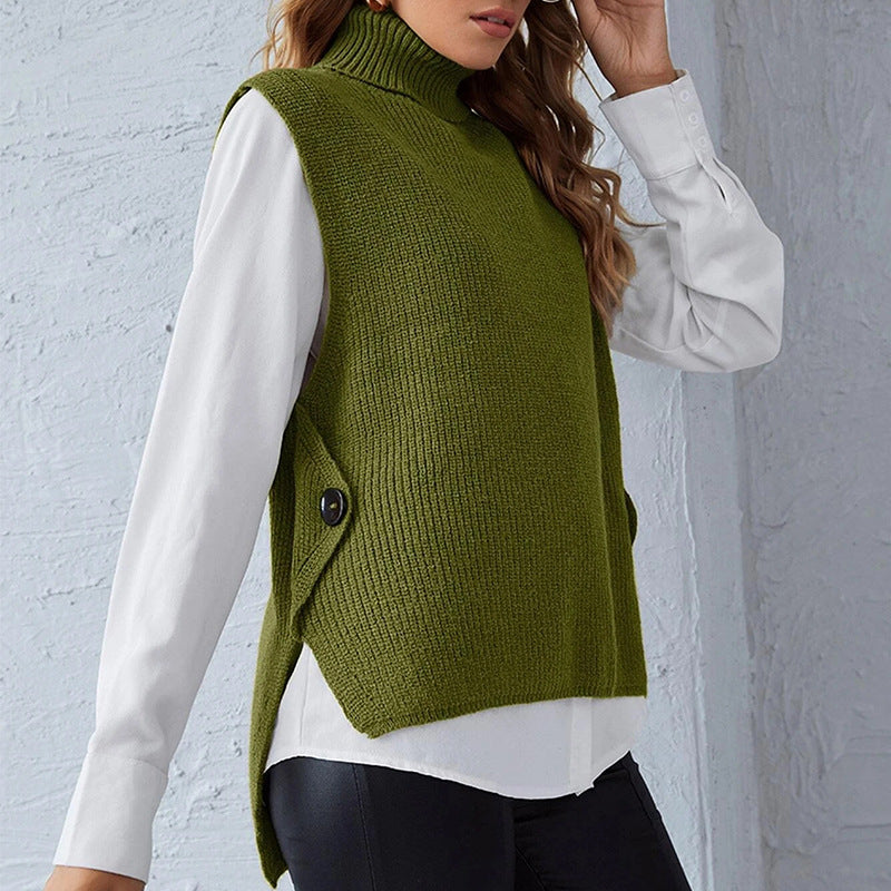 Damen - Strickweste mit Stehkragen - Bequemes Material - Modernen Stil - Ideal für jeden Anlass