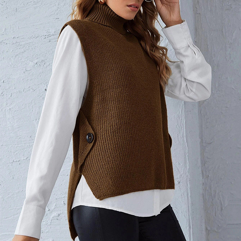 Damen - Strickweste mit Stehkragen - Bequemes Material - Modernen Stil - Ideal für jeden Anlass