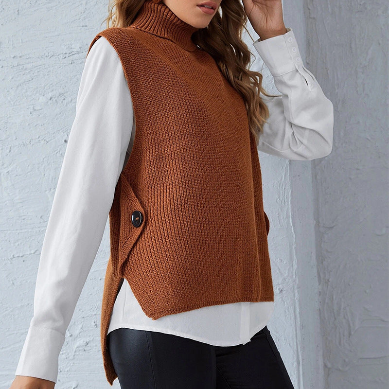 Damen - Strickweste mit Stehkragen - Bequemes Material - Modernen Stil - Ideal für jeden Anlass
