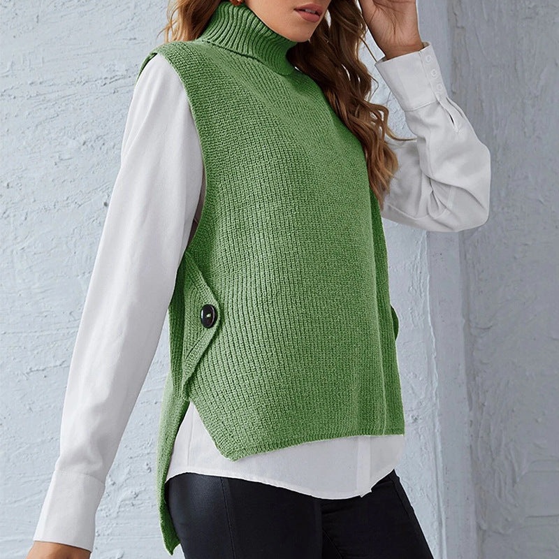 Damen - Strickweste mit Stehkragen - Bequemes Material - Modernen Stil - Ideal für jeden Anlass