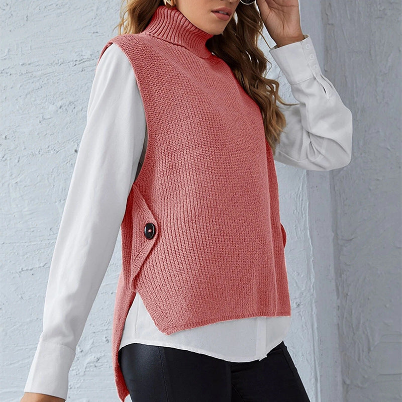 Damen - Strickweste mit Stehkragen - Bequemes Material - Modernen Stil - Ideal für jeden Anlass