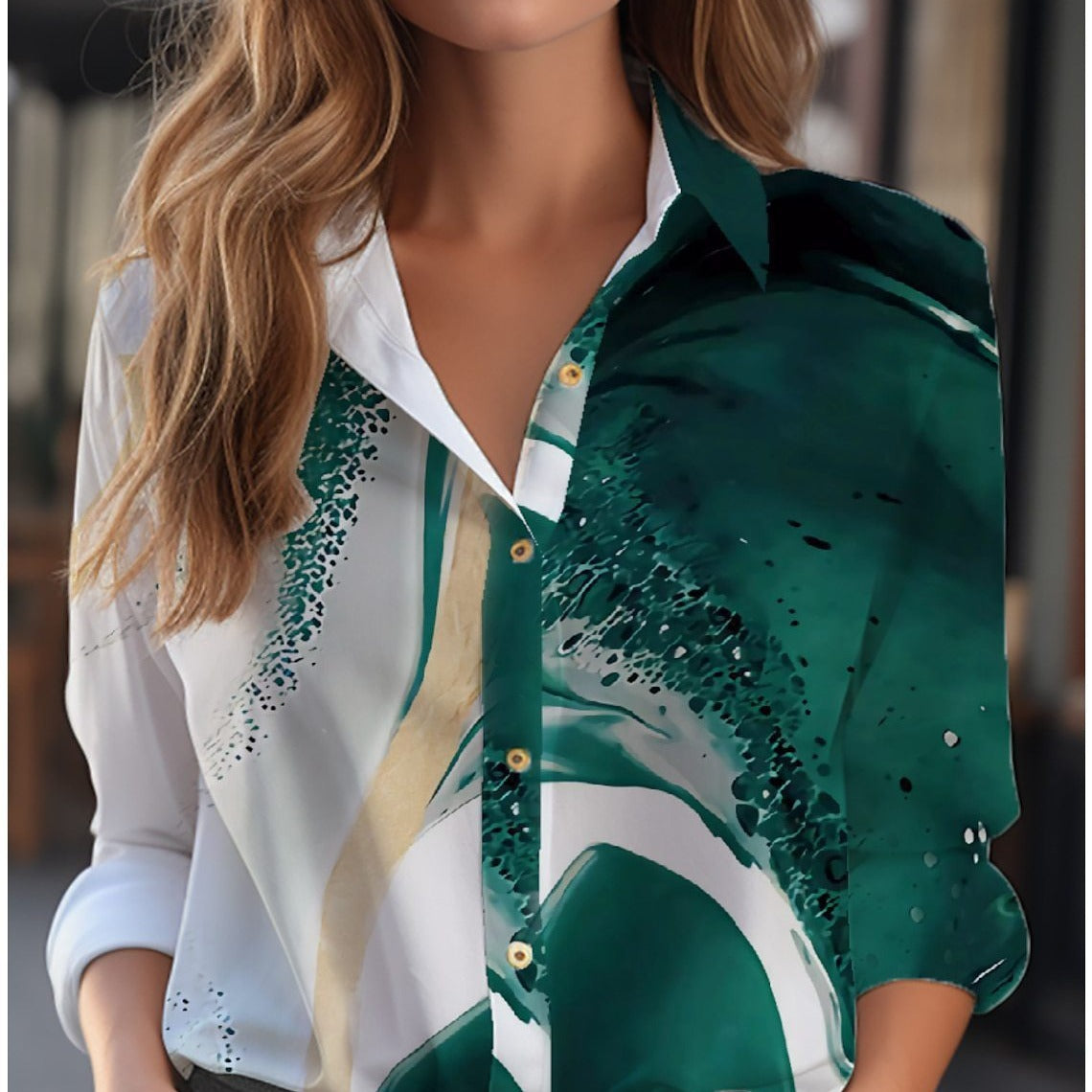 Damen - Bluse mit Blumenmuster - Polyester - Leicht & Stylisch - Ideal für den Frühling - Trendy und Bequem