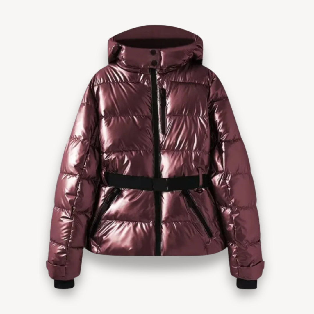 Damen - Pufferjacke - Kapuze und Gürtel - Warmer Komfort - Modischer Winterstil