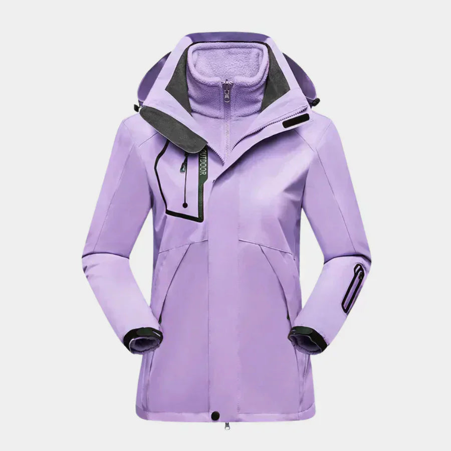 Damen - Multifunktionale Langarm Skijacke - Wetterfest & Stylisch - Perfekt für Outdoor-Aktivitäten