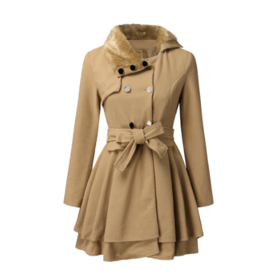 Damen - Stilvoller Trenchcoat mit Gürtel - Hochwertiger Stoff - Eleganter Look für jede Gelegenheit