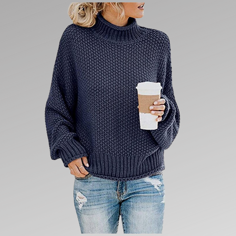 Damen - Strickpullover - Weiches Material - Rollkragen - Warmer, Bequemer Loose Fit für den perfekten Herbstlook