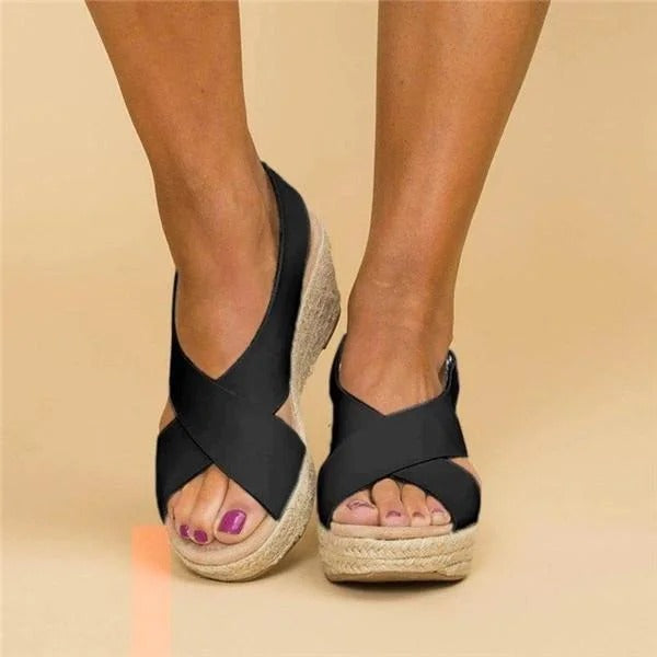 Damen - Espadrille-Sandalen - Bequeme Stoff - Schuhe für stilvolle Sommertage