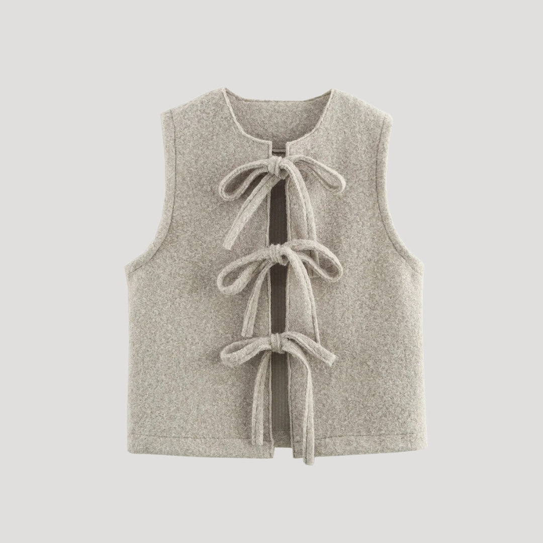 Damen - Strickweste - Wolle - Krawatte vorne - Modischer, bequemer Look für jeden Anlass