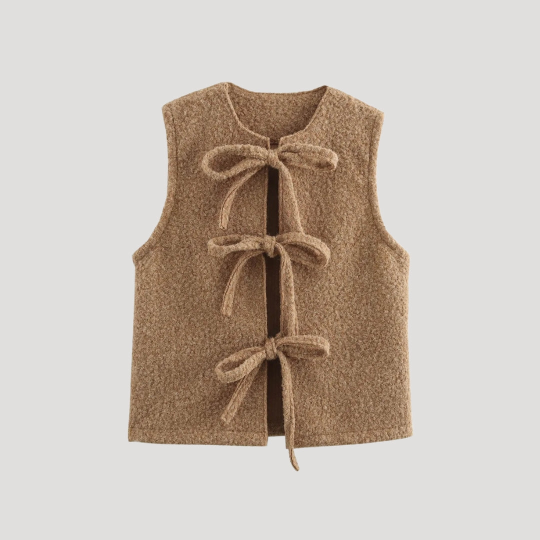 Damen - Strickweste - Wolle - Krawatte vorne - Modischer, bequemer Look für jeden Anlass