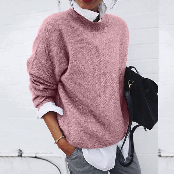 Damen - Strickpullover - Weiche Strick - Rundhalsausschnitt Langarm - Bequem und Stilvoll für jeden Anlass