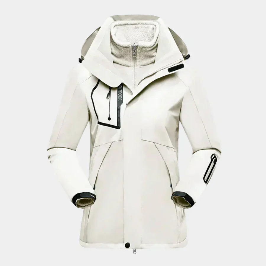 Damen - Multifunktionale Langarm Skijacke - Wetterfest & Stylisch - Perfekt für Outdoor-Aktivitäten