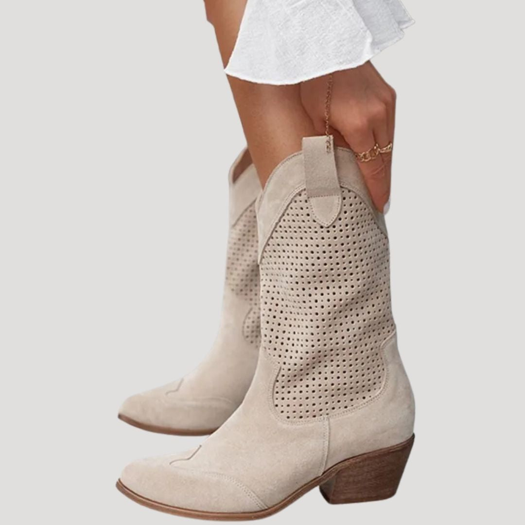 Damen - Wildleder-Stiefeletten - Stilvoller Winter Look - Bequeme und Modische Schuhe für die kalte Jahreszeit