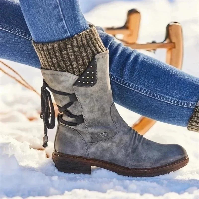 Damen - Winterstiefeletten - Schnürung - Stylisch & Warm - Perfekt für jeden Anlass