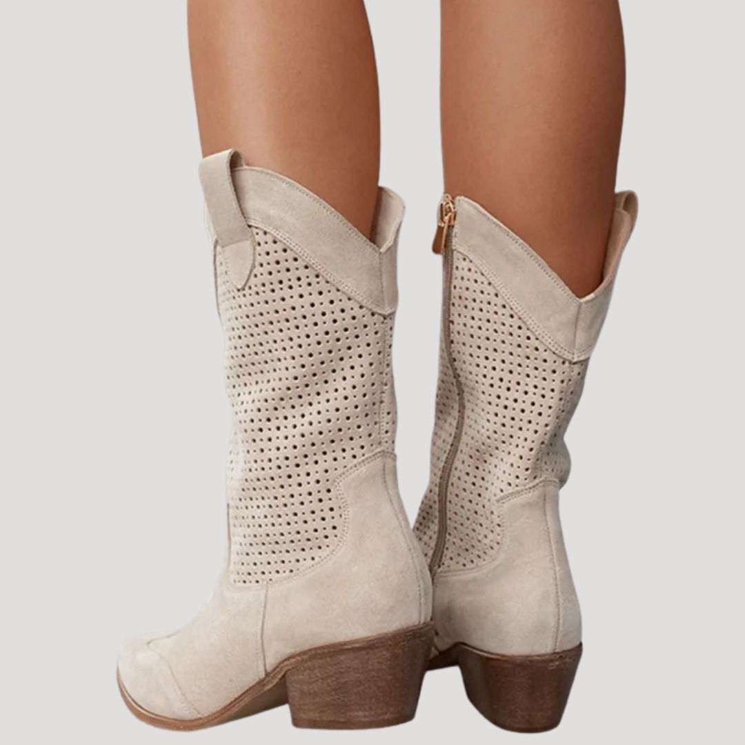 Damen - Wildleder-Stiefeletten - Stilvoller Winter Look - Bequeme und Modische Schuhe für die kalte Jahreszeit