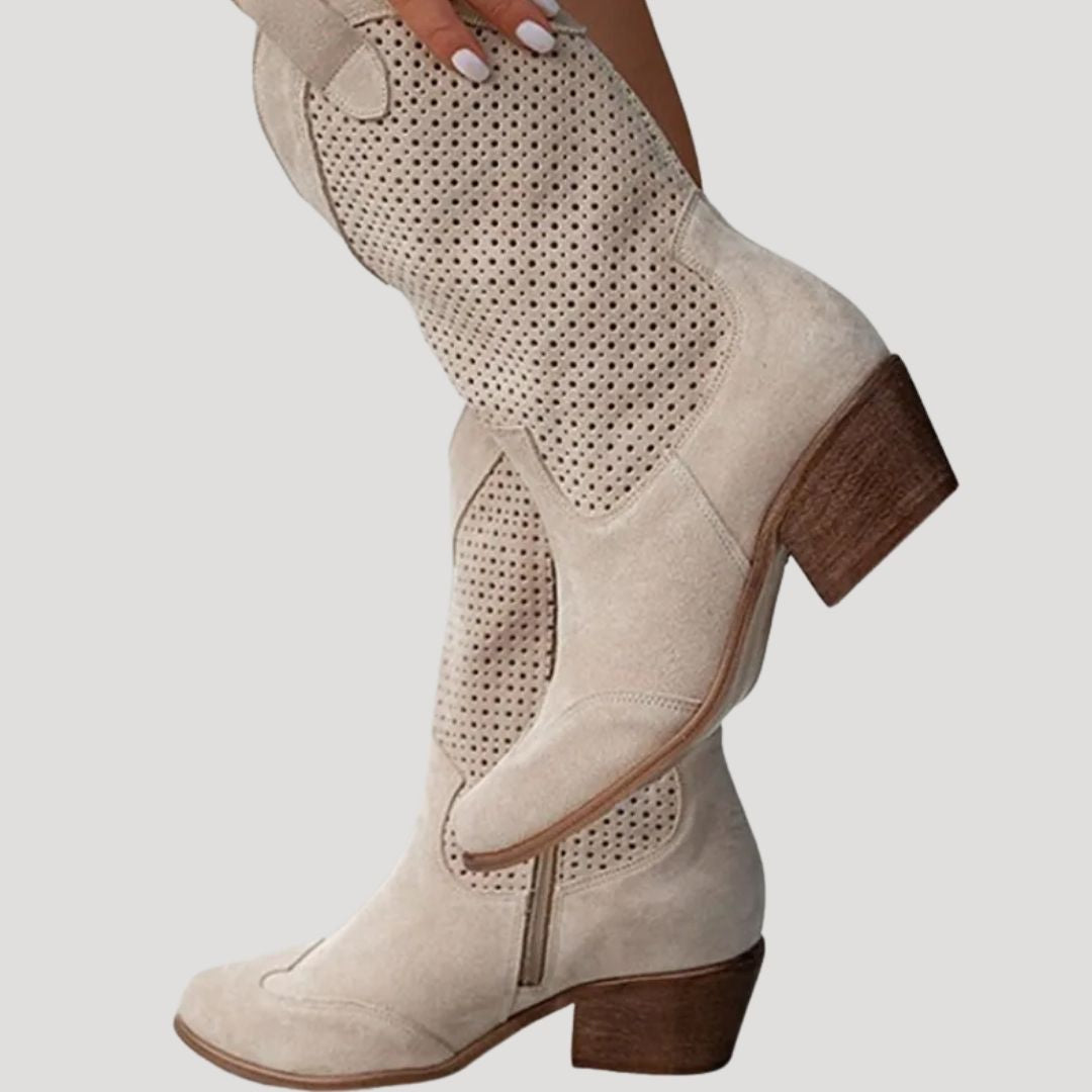 Damen - Wildleder-Stiefeletten - Stilvoller Winter Look - Bequeme und Modische Schuhe für die kalte Jahreszeit