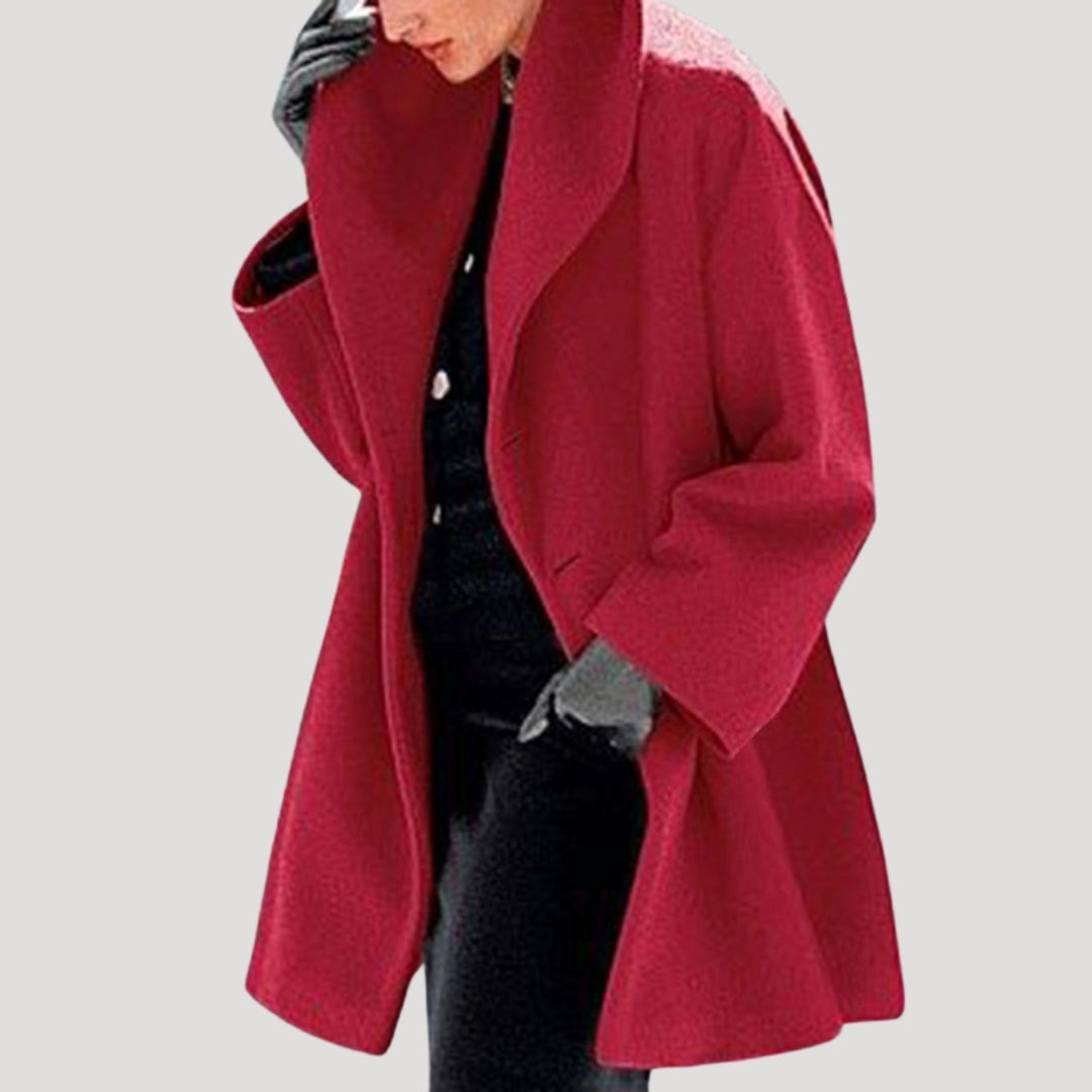 Damen - Mantel - Woll - Winter Style - Übergroßer Stil für kühle Tage
