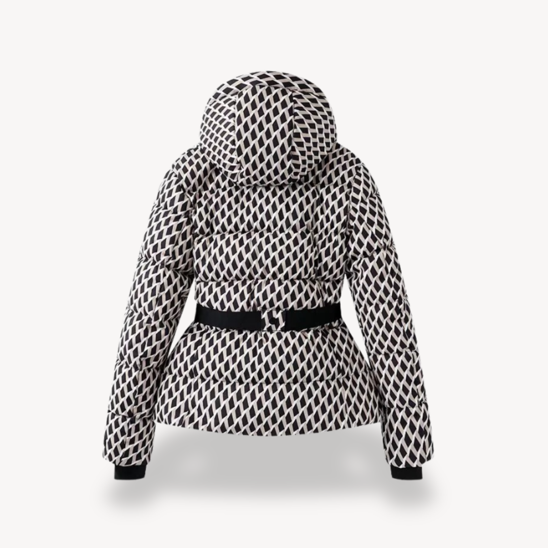 Damen - Pufferjacke - Kapuze und Gürtel - Warmer Komfort - Modischer Winterstil