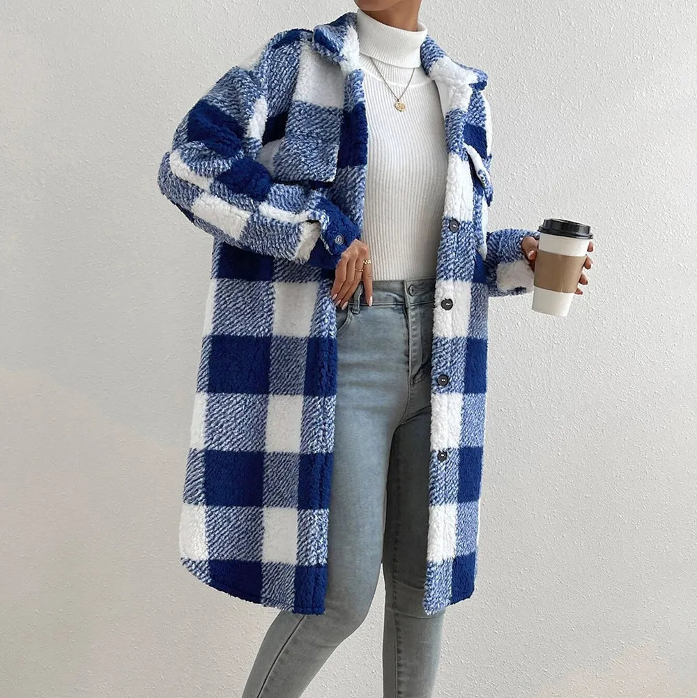 Damen - Übergroßer Teddy Mantel - Flauschigem Material - Kuschelig & Warm - Perfekt für kalte Tage