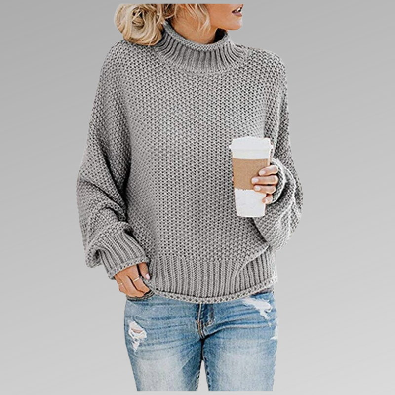 Damen - Strickpullover - Weiches Material - Rollkragen - Warmer, Bequemer Loose Fit für den perfekten Herbstlook