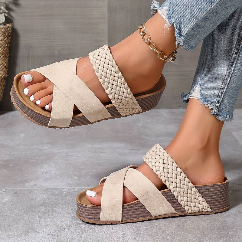 Damen - Bequeme Sandalen - Atmungsaktive Stoff - Stylische, stützende Schuhe für ultimativen Komfort den ganzen Tag