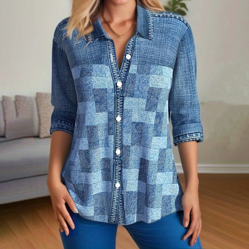 Damen - Kariertes Hemd - Vintage-Stil - Klassische Passform aus Baumwolle - Zeitlos & Bequem