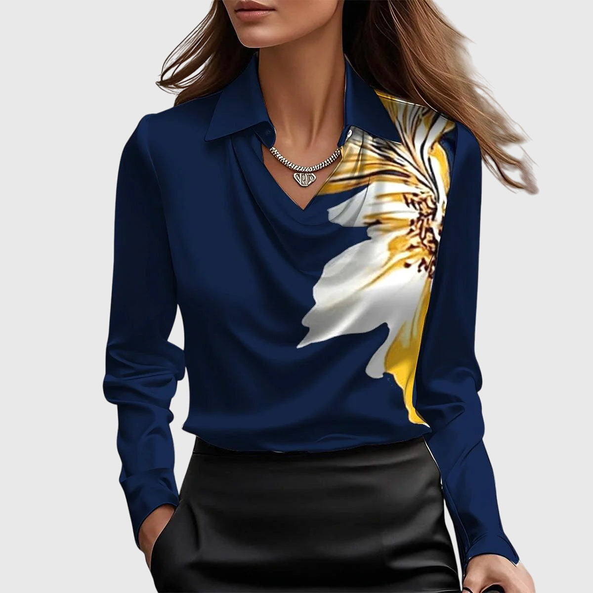Damen - Elegante Bluse - Leichter Stoff - Fließendes Design - Stylisches Top für jeden Tag
